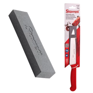 Kit Faca para Carne Lâmina Triangular Estreita 15cm e Pedra de Afiar Starrett