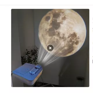 Mini Projetor De Parede Moon Lua Cheia Tam. Grande Realista