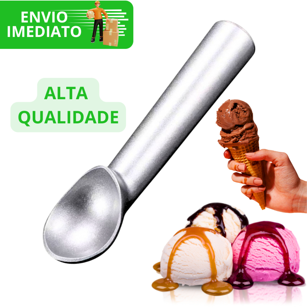 Colher Pegador De Sorvete Alumínio Fundido Profissional | Shopee Brasil