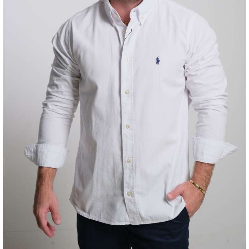 Camisa Social Botão na Gola Bordado Polo Nova coleção Envio Imediato