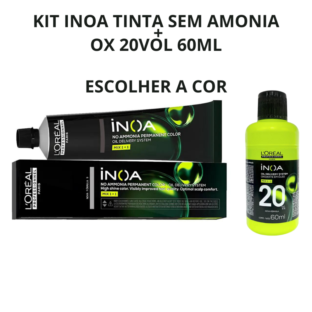 Kit Loreal Inoa Tinta Escolher A Cor + Ox 20vol 60ml | Shopee Brasil