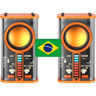 Kit Caixa de Som K07 Transparente Bluetooth – LEDs Rítmicos, 1 ou 2 Unidades. Frete Grátis