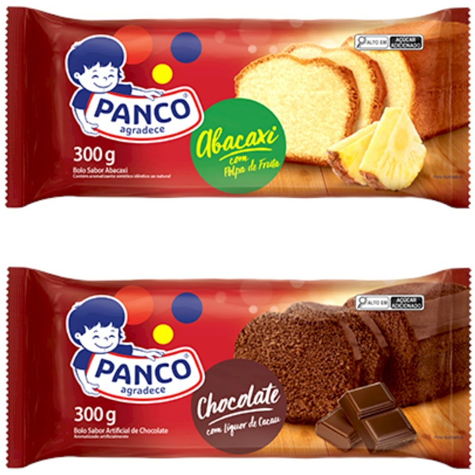 Kit 2 Bolo Panco Vários Sabores Abacaxi Coco Chocolate Milho