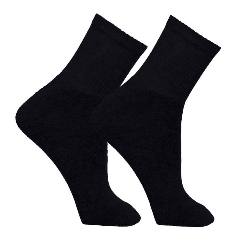 Meias 12 Pares Cano Alto Preta