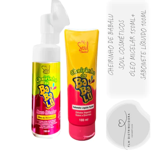 Kit Mousse Micelar Cheirinho de Babalu Soul Óleo de Melaleuca 150ml + Sabonete Facial Babasoul 100ml