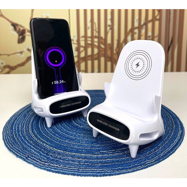 Carregador sem fio 15w carregamento rápido portátil mini carregador de cadeira