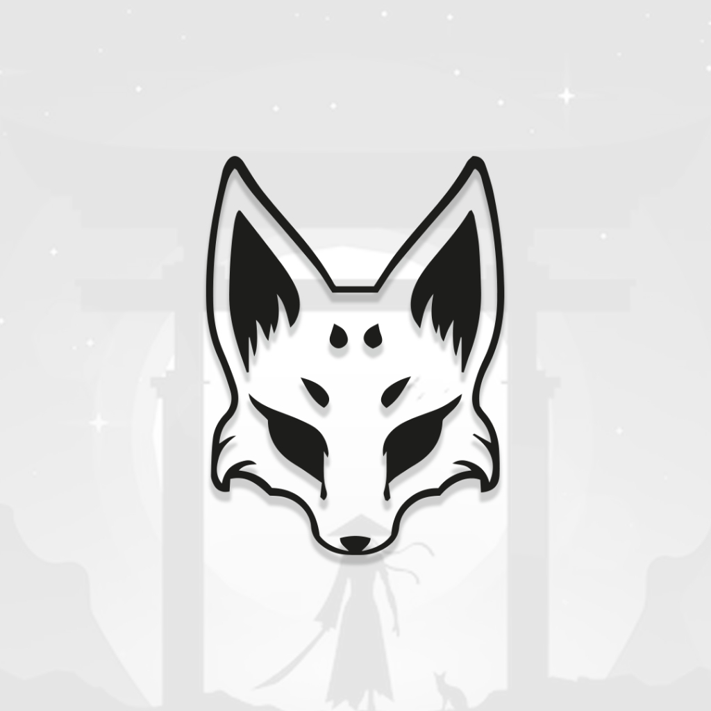 Adesivo Mascara Kitsune Gabinete Básico Fox Mask Raposa