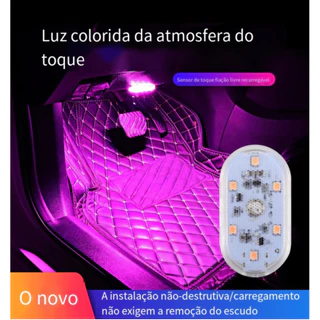 Lâmpada interna do carro dome sensor de toque Peça Mini Interior Do Carro Toque Ambient Luz Teto Leitura De LED Estilo Noite De Carregamento USB