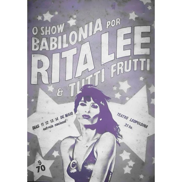 Pôster Retrô - Rita Lee Show Babilonia - Decora - 33 Cm X 48 Cm ...