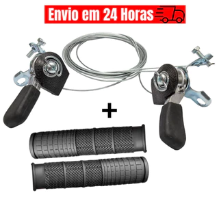 Alavanca De Cambio Bike Trocador 18 e 21 Marchas Bicicleta Alumínio+ Manopla Punho SS PRO
