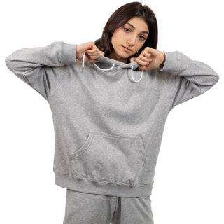 Moletom Feminino Flanelado Blusa De Frio Liso Canguru Inverno Com Capuz