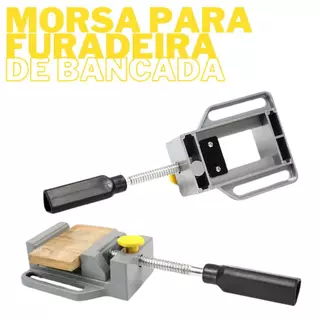 Morsa Para Furadeira de Bancada - Aluminio Rígido - Paralela Mordente Fixo - Torno Morça