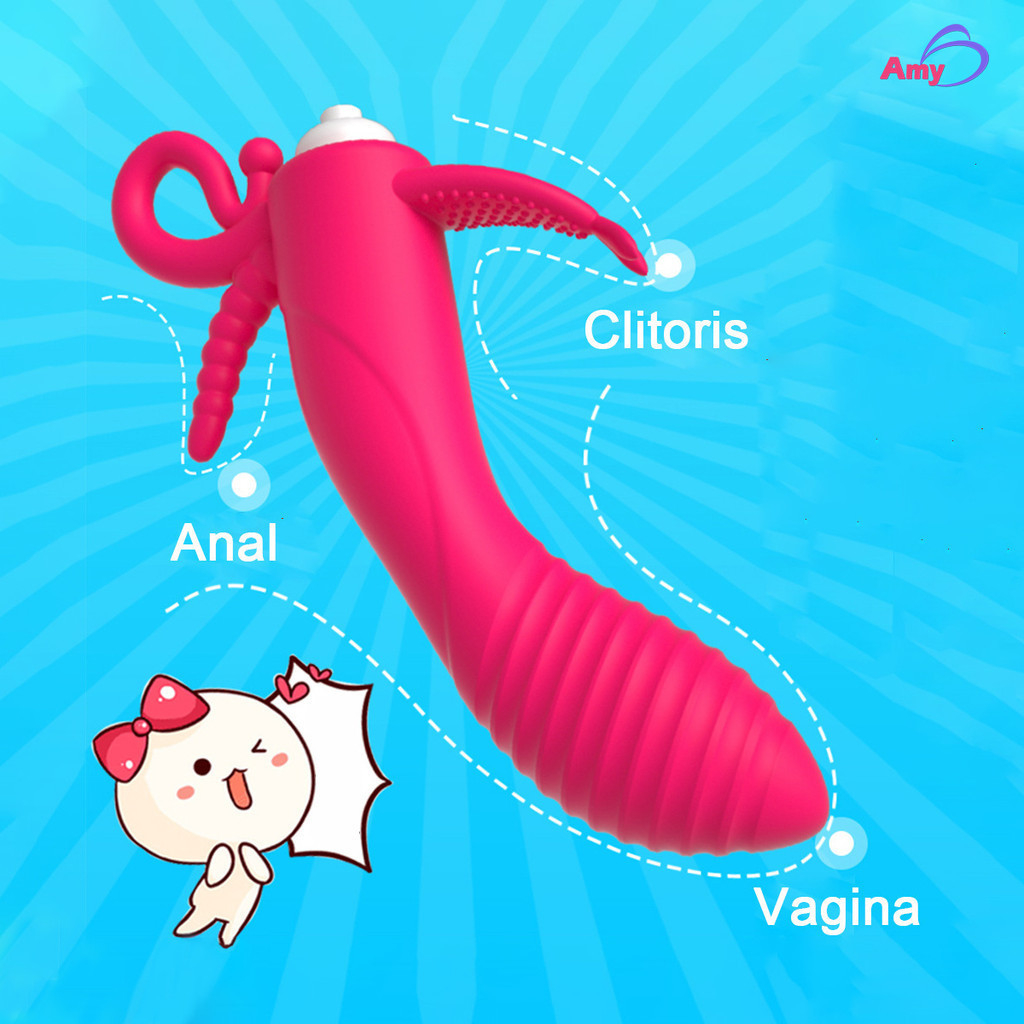 VIBRADOR DE COELHO TOTALMENTE G SPOT COM EFEITO DE CALOR LÍNGUA ESTIMULANTE
