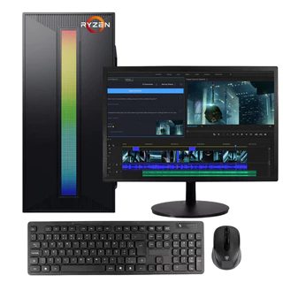 Pc Para Edição de Video e Multitarefas - Ryzen 5 4600G - 16GB RAM - SSD 480GB - Monitor - Pc completo