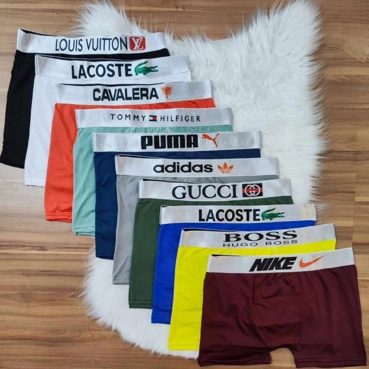 Kit 10 Cuecas Boxer Microfibra Com Forro De Algodão Cueca Box Lisas