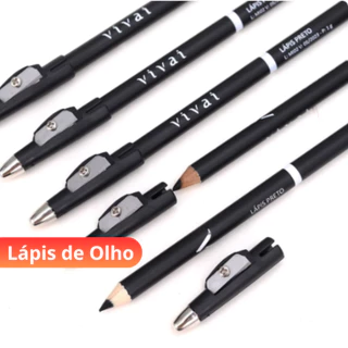 Lápis de Olho com apontador Vivai - Preto