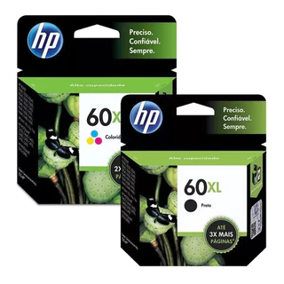 Kit Cartucho De Tinta Hp 60 Black xl 60 Color xl Original Lacrado