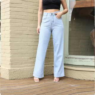 Calça Jeans Wide Leg Moda Feminina