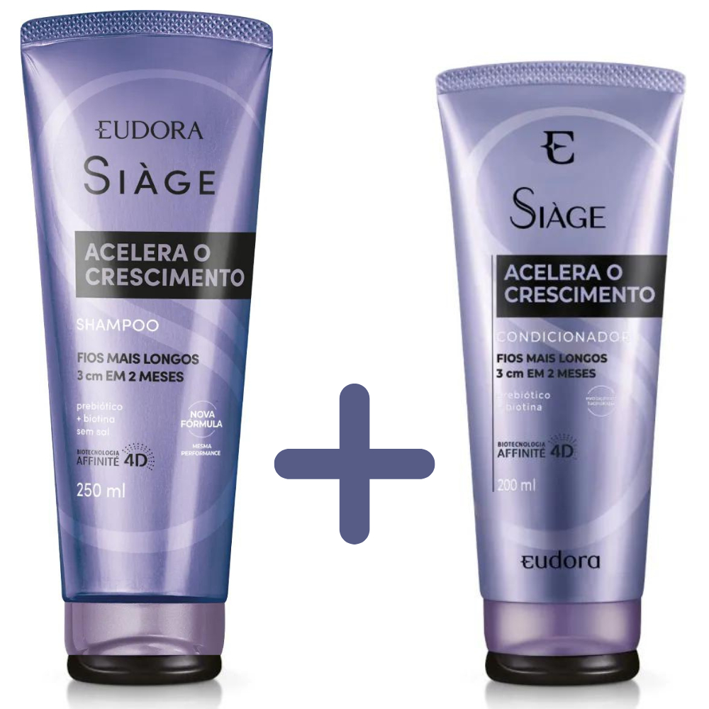 Kit Siage Acelera O Crescimento Shampoo E Condicionador Eudora Nova ...