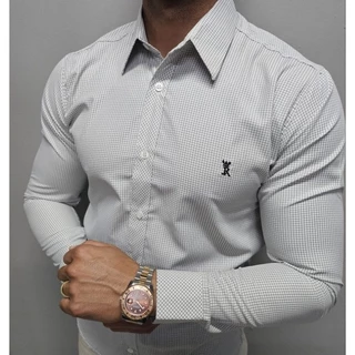 Camisa Xadrez Manga Longa 100% algodão/ Camiseta Longa