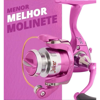 Molinete Milo Joker Rosa, melhor e mais forte Micro, Carretel e Manivela de Alumineo