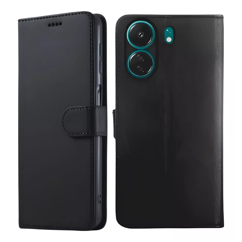 Capa Carteira Flip + Película 3D Para Xiaomi Poco C65