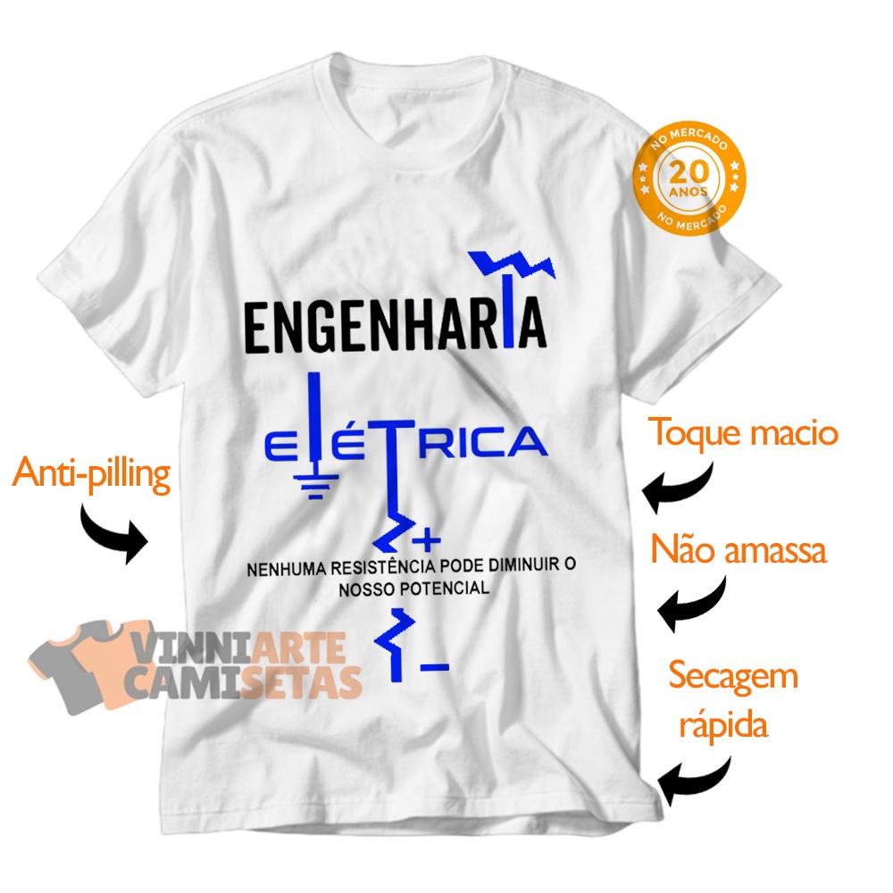 Camiseta masculina Engenharia Elétrica eletricista técnico eletricidade