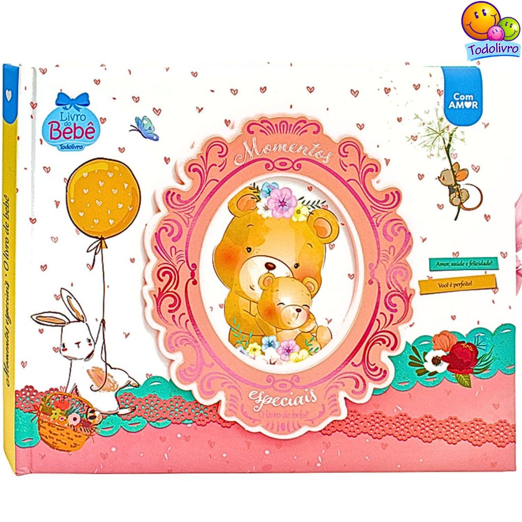 Álbum Livro do Bebê Luxo Recordações Primeiros Meses do Neném ...