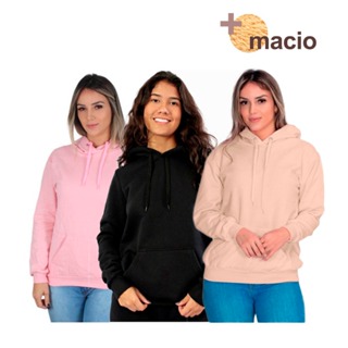 Moletom Feminino canguru com Bolso gorro Basico premium