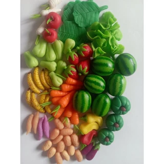 45 miniaturas em biscuit frutas verduras e legumes