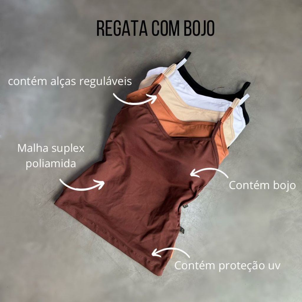 Promoção Regata Alcinha Bojo Lisa Feminina Suplex Básica Regatinha