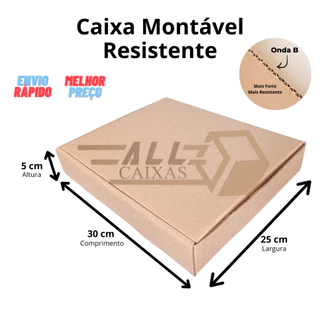 100 Caixas De Papelão 30x25x5 Para Envios Correios / salgados e doces