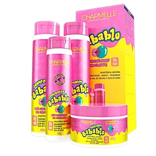 KIT CAPILAR BABABLU CHARMELLE COSMÉTICOS TUTTI FRUTI CHICLETE HIDRATAÇÃO E NUTRIÇÃO COMPLETA