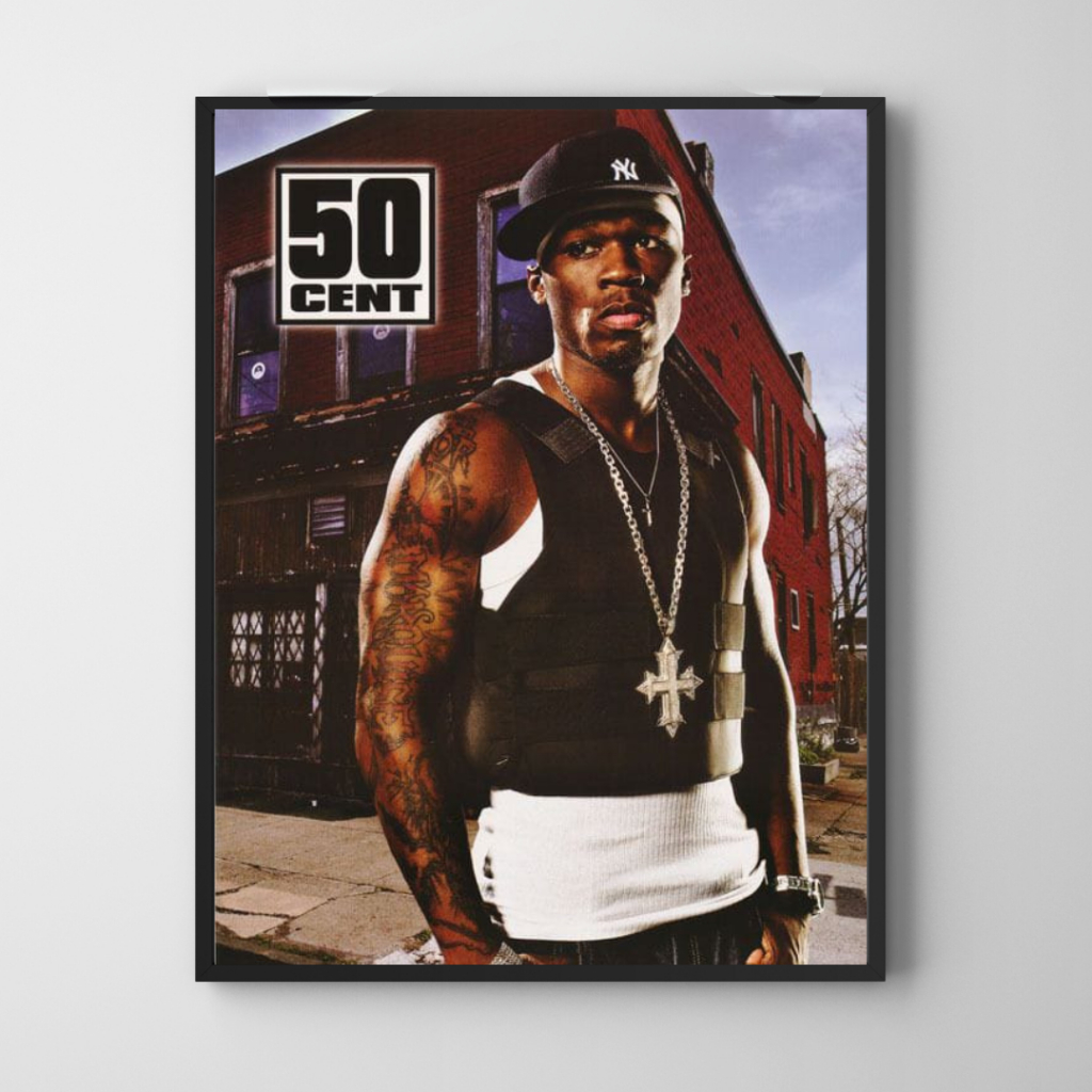 Placa Decorativa - 50 Cent - Rapper - Rap - Hip Hop - Quadro