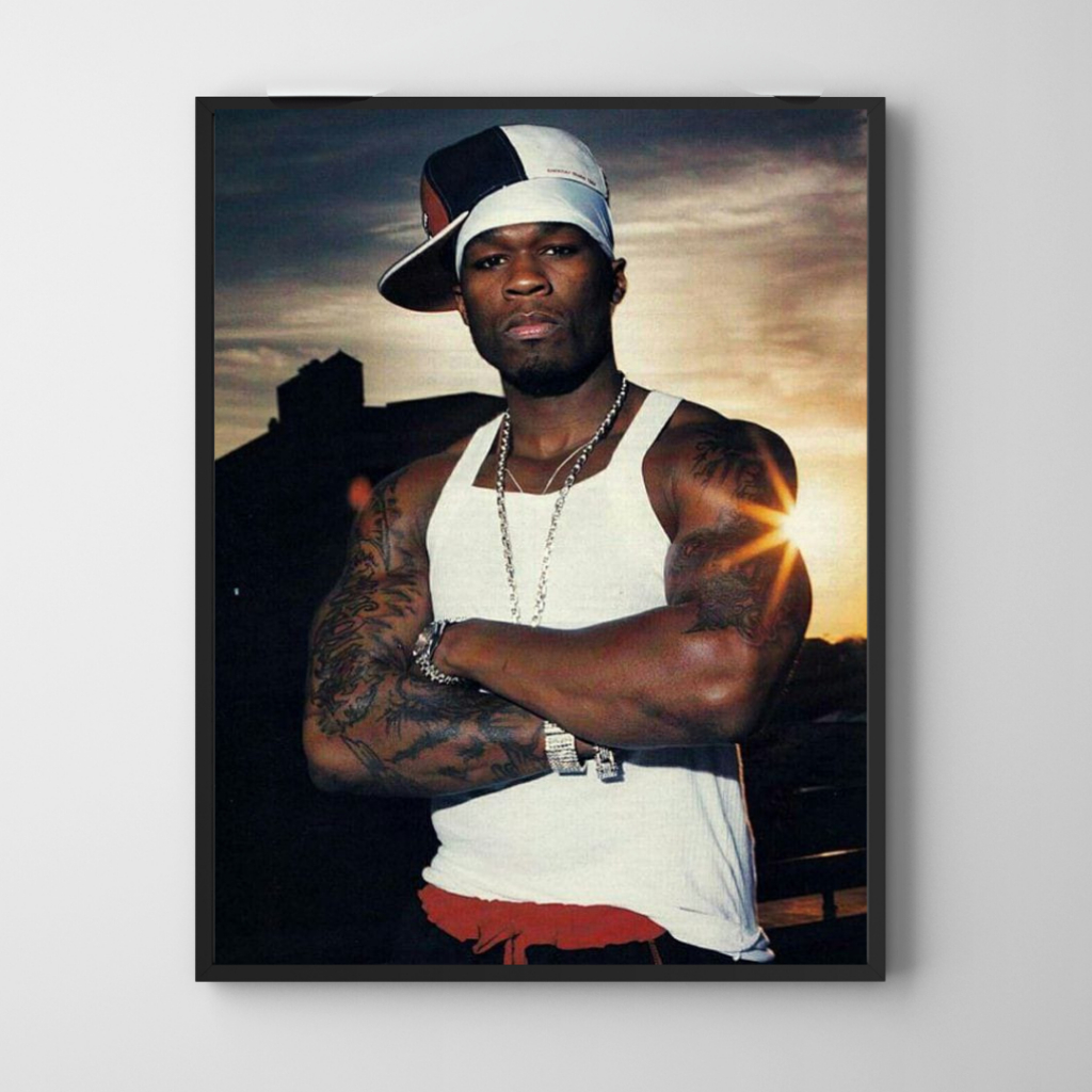 Placa Decorativa - 50 Cent - Rapper - Rap - Hip Hop - Quadro