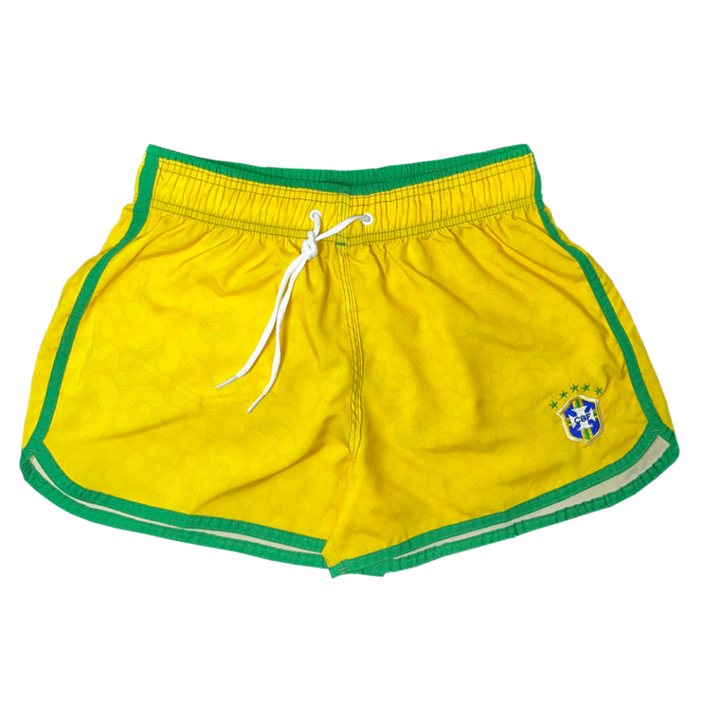 Short Feminino Elastano Seleção Brasileira Onça Moda Praia Esportes