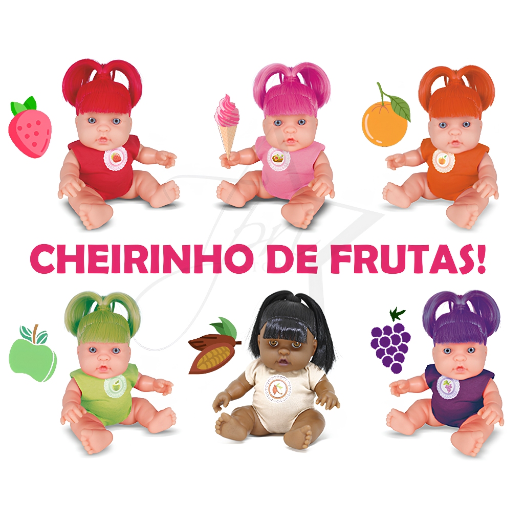 BONECA ORIGINAL COLEÇÃO FRUTINHAS COMPLETA COM CHEIRO DE FRUTAS ...