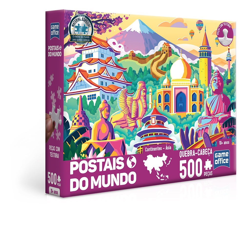 Quebra-Cabeça Postais do Mundo Coleção Continentes: Ásia 500 peças ...