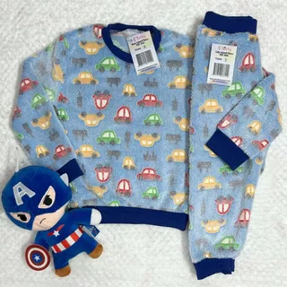 Conjunto Pijama Infantil Premium Fleece Pelúcia Ted Quentinho Menino para o inverno
