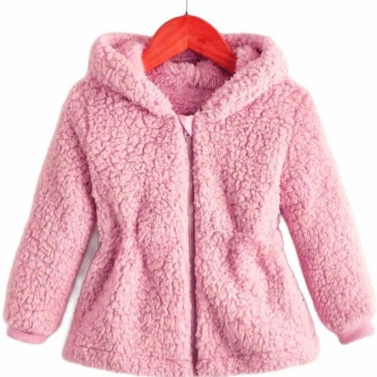 Blusa de frio Menina Infantil Pelinho com Capuz feminina Touca Tedy ...