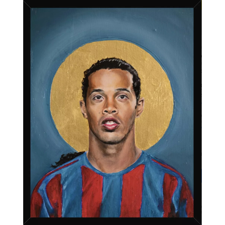 Quadro Arte Futebol Ronaldinho Gaúcho c/moldura