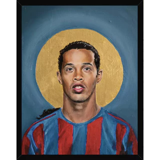 Quadro Arte Futebol Ronaldinho Gaúcho c/moldura