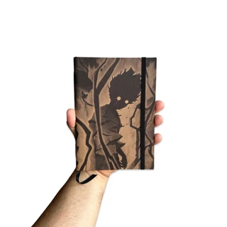 Sketchbook Caderno Mob Psycho 100 Shigeo Kageyama com Elástico e Marca Página Aquarela