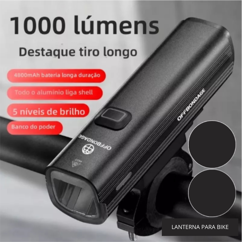 Lanterna para Bicleta Offbondage1000 Lumens Recarregável Original