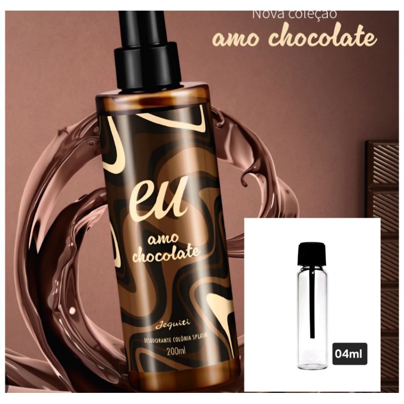 Colônia Splash Eu Amo Chocolate Jequiti, AMOSTRA 04ml ( QUATRO ml ...