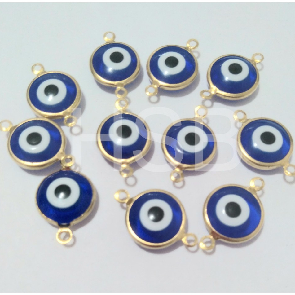 PINGENTE OLHO GREGO PARA MONTAGEM 12 mm- 10 UNIDADES PARA MONTAGEM AZUL ROYAL.