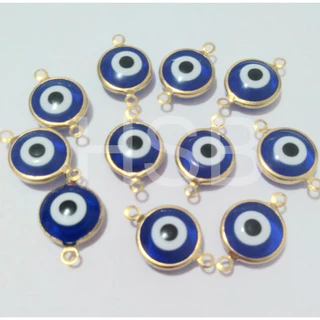 PINGENTE OLHO GREGO PARA MONTAGEM 12 mm- 10 UNIDADES PARA MONTAGEM AZUL ROYAL.