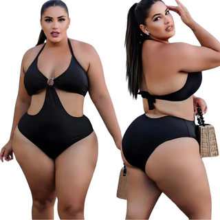 Maiô Plus Size Feminino Engana mamãe moda praia GG 46 ao 50 Modelo Curves