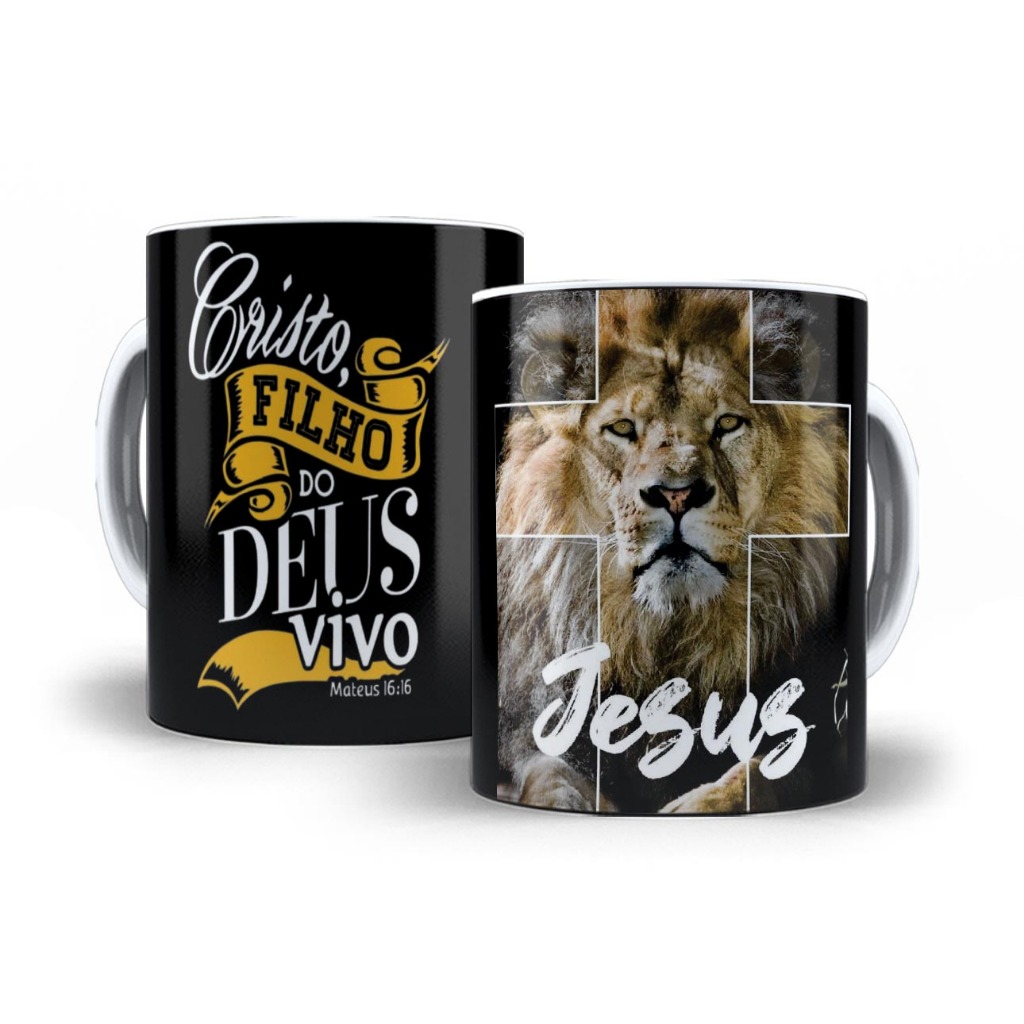 Caneca Gospel Leao Jesus Personalizada | Shopee Brasil