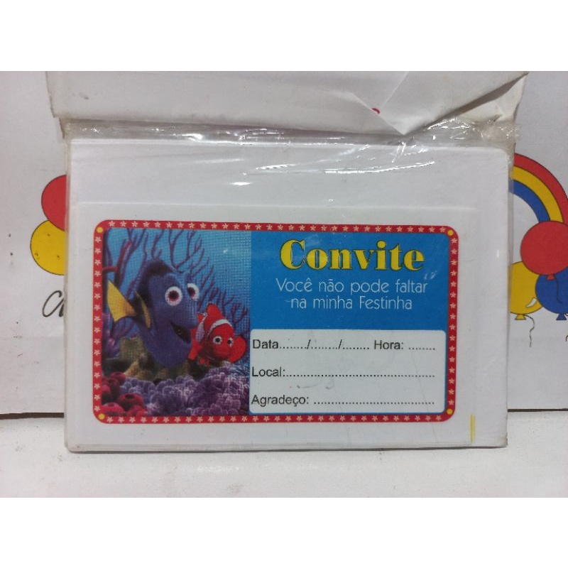 10 Convites temáticos + 10 envelopes para festa aniversario infantil ...